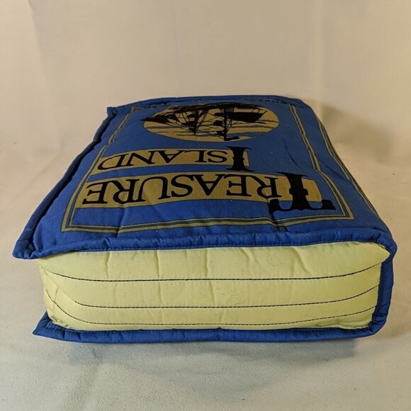 Think Geek Olde Book Pillow, Treasure Island Robert Louis Stevenson Blue Plush - Picture 9 of 10